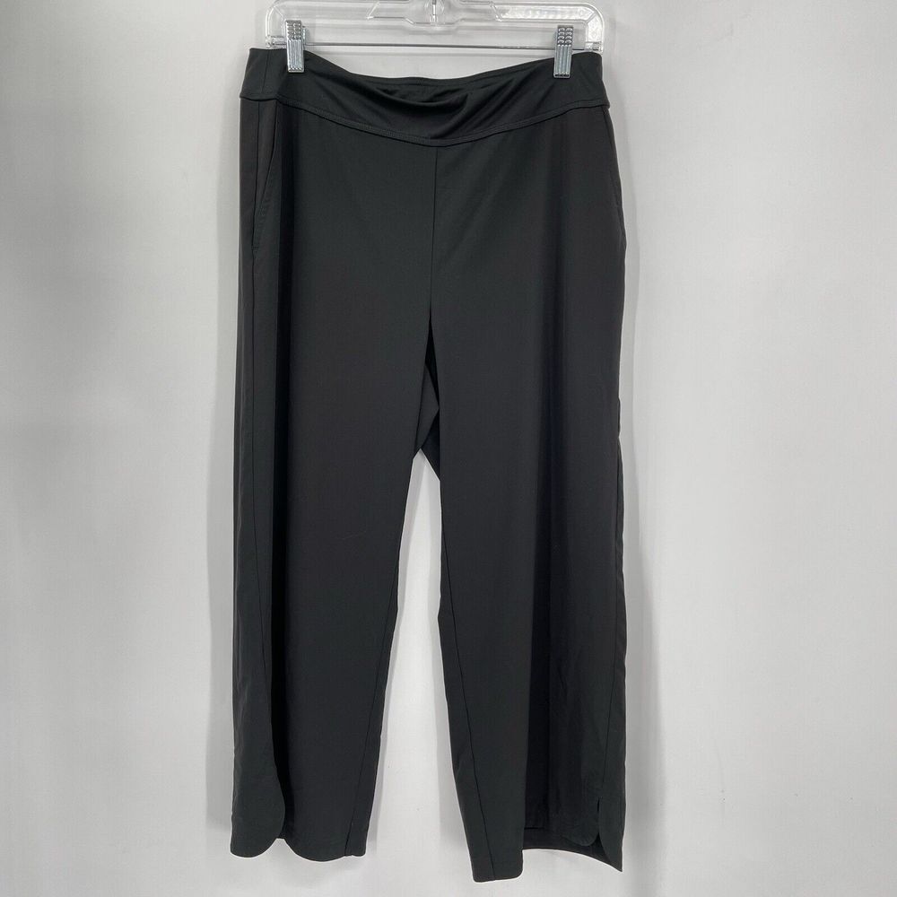 J.‎ Jill Fit Medium Crop Pants Womens Black Wide Leg Stretch Pockets RN 97641